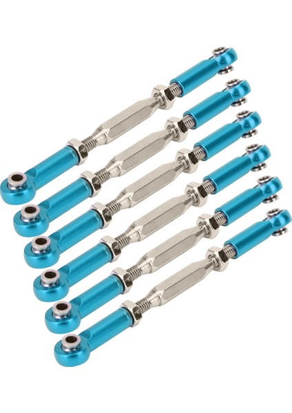6 Adet 81MM Ayarlanabilir Alüminyum Servo Bağlantı Çubuğu Seti Rc Araba Aksesuarları Mavi (Yurt Dışından)