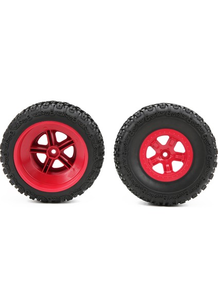 2 Adet Jant ve Lastikler Seti Traxxas Slash 1/10 Rc Kısa Kulvar Kamyon Lastikleri Yükseltme Parçaları Kırmızı (Yurt Dışından) fırsatları