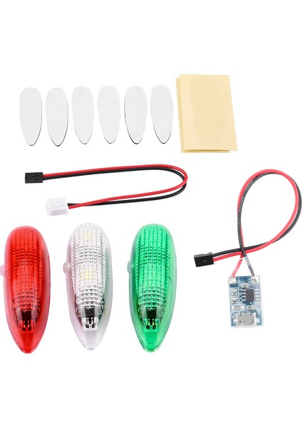3 Adet/takım Drone Flaş LED Kablosuz Işık Rc Sabit Kanatlı Uçak Uçak Helikopter (Yurt Dışından)