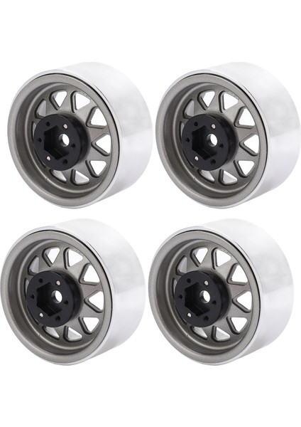 4 Adet Metal 1.9 Inç Jant 10 Üçgen Delikli Göbek Axıal SCX10 1/10 Rc Tırmanma Arabası Için Titanyum Rengi (Yurt Dışından)
