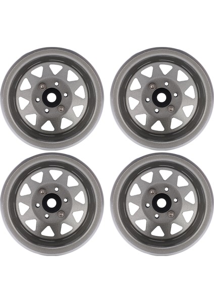 4 Adet Metal 1.9 Inç Jant 10 Üçgen Delikli Göbek Axıal SCX10 1/10 Rc Tırmanma Arabası Için Titanyum Rengi (Yurt Dışından)