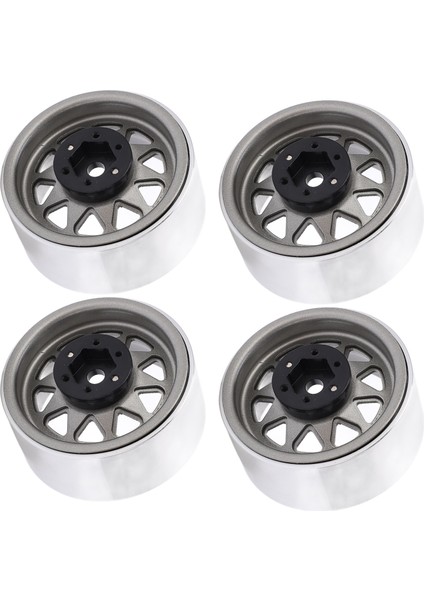 4 Adet Metal 1.9 Inç Jant 10 Üçgen Delikli Göbek Axıal SCX10 1/10 Rc Tırmanma Arabası Için Titanyum Rengi (Yurt Dışından)