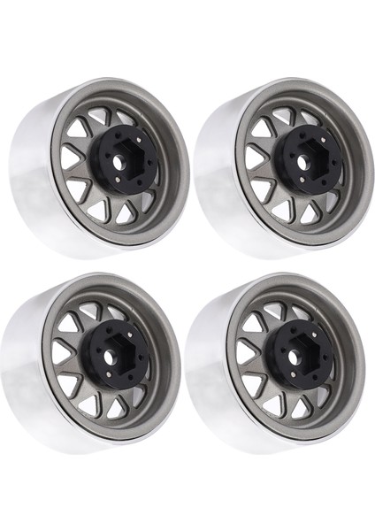 4 Adet Metal 1.9 Inç Jant 10 Üçgen Delikli Göbek Axıal SCX10 1/10 Rc Tırmanma Arabası Için Titanyum Rengi (Yurt Dışından)