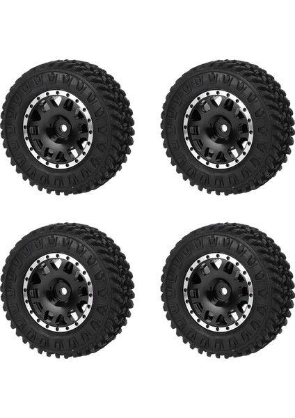 Axıal SCX24 1/24 Rc Araba Için 4 Adet 55MM Ön Arka Lastik Lastik ve 12 Kollu Metal Jant Setisiyah (Yurt Dışından) modelleri