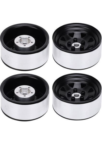 4 Adet 1.9" Alüminyum Alaşım Jant Jantlar Hub 1/10 Rc Paletli Eksenel SCX10 Trx4(Siyah ) (Yurt Dışından)