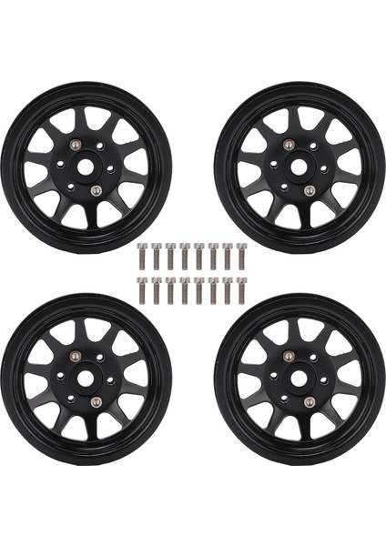 4 Adet Metal 1.9 Inç Jant Rc Aksesuarları Axial SCX10 90046 1:10 Rc Crawlerblack (Yurt Dışından)