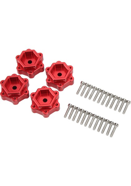2 Çift Rc Alüminyum 5mm Genişletilmiş Tekerlek Altıgen Adaptör Dönüştürücü Losı Lmt 4WD Katı Aks 1/8 Monster Truckred (Yurt Dışından)