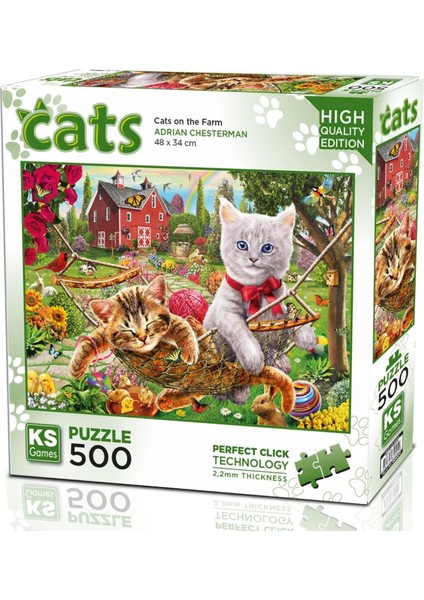 Kediler Çiftlikte 500 Parça Puzzle -Ks Puzzle