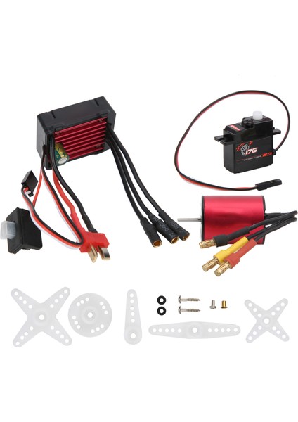 Surphobby 6300KV Motor Fırçasız 25A Esc 17G Plastik Dişli Servo Rc Araba Parçaları (Yurt Dışından)