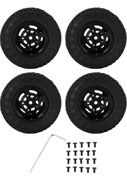 Axıal SCX24 1/24 Rc Araba Için 4 Adet 55MM Ön Arka Lastik Lastik ve 5 Kollu Metal Jant Setisiyah (Yurt Dışından)