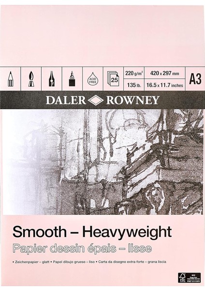 Rowney Heavyweight Eskiz Blok - A3 - 220GR -