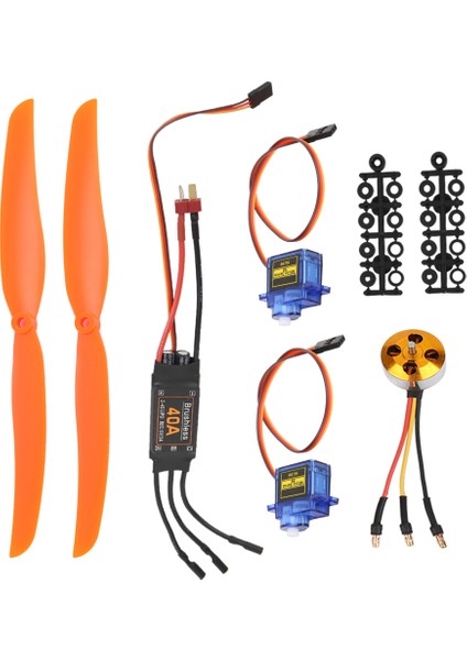 A2212 1000KV Fırçasız Motor 40A Esc SG90 9g Mikro Servo 1060 Pervane Rc Uçak Için (1000KV Motor 40A Esc 9g Servo 1060 Pervane) (Yurt Dışından)