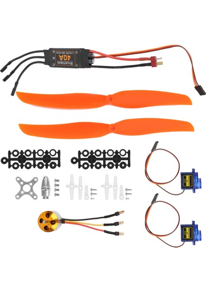 A2212 1000KV Fırçasız Motor 40A Esc SG90 9g Mikro Servo 1060 Pervane Rc Uçak Için (1000KV Motor 40A Esc 9g Servo 1060 Pervane) (Yurt Dışından)
