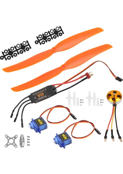 A2212 1000KV Fırçasız Motor 40A Esc SG90 9g Mikro Servo 1060 Pervane Rc Uçak Için (1000KV Motor 40A Esc 9g Servo 1060 Pervane) (Yurt Dışından)