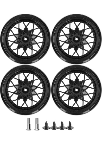 Adet Uzaktan Kumandalı Araba Metal Aks Lastik Seti Aksesuarı Wpl D12 Mikro Kamyon Model Araba Için Siyah (Yurt Dışından)