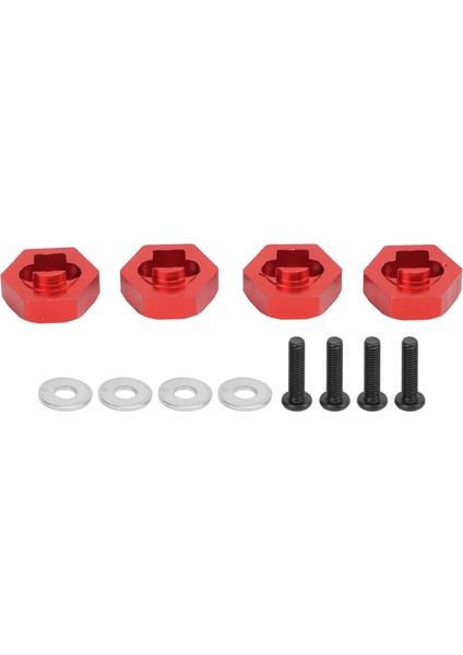 4 Adet Tekerlek Hex Hub Adaptörü Alüminyum Alaşım Jant Hex Çoğaltıcı Traxxas Latrax Teton 1/18 Rc Kamyon Kırmızı (Yurt Dışından)