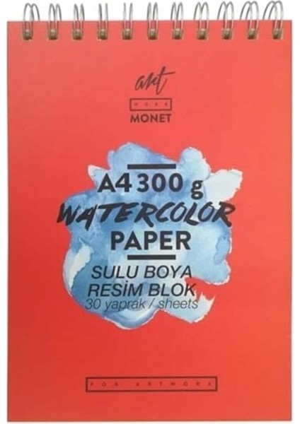 Monet Sulu Boya Resim Blok A4 30 Yaprak 300 gr