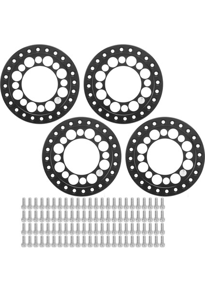 4 Adet Rc Tekerlek Jant Halkası Beadlock Jant Yedek Halka Eksenel SCX10 90046 Traxxas Trx4 1/10 Rc Araba Siyah (Yurt Dışından)