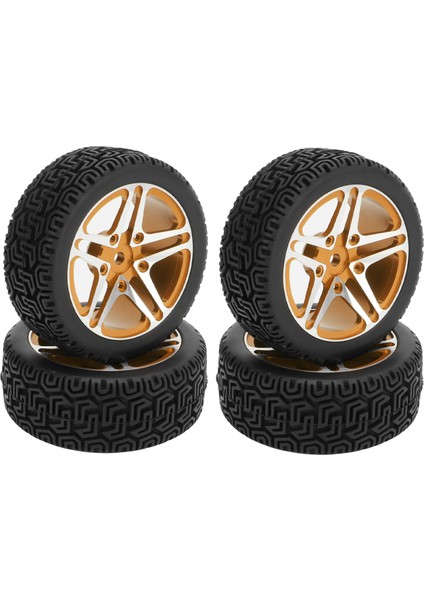 4 Adet Rc Tekerlekler ve Lastikler Seti Alüminyum Wheelhub Lastik Lastik Için Hsp 94122 94123 TT01 WF06 1/10 Rc Araba Paletli Altın (Yurt Dışından) fiyatları