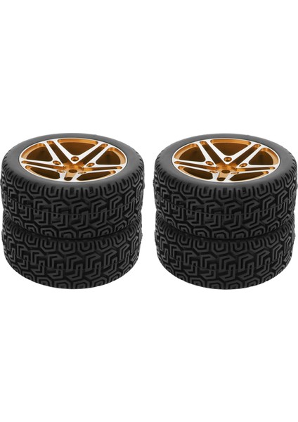 4 Adet Rc Tekerlekler ve Lastikler Seti Alüminyum Wheelhub Lastik Lastik Için Hsp 94122 94123 TT01 WF06 1/10 Rc Araba Paletli Altın (Yurt Dışından) modelleri