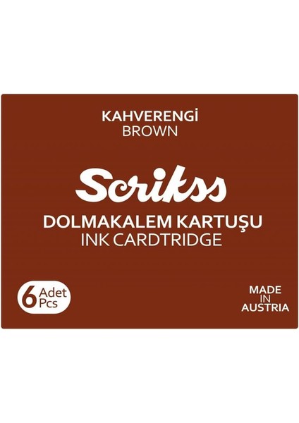 Kartuş Kalem Kartuşu 6'lı Paket Kahverengi