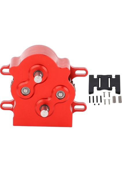 Rc Araba Şanzıman Çift Dış Rotor Motoru Şanzıman Kutusu Düzeneği Için Kızak Plakası ile SCX10 1/10 Ölçekli Paletli Kırmızı (Yurt Dışından)