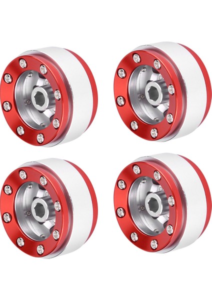 4 Adet Rc Araba Alüminyum Alaşım Beadlock Jant Hub Wpl 1/16 Rc Askeri Kamyon (Gümüş Kırmızı) (Yurt Dışından) fiyatları