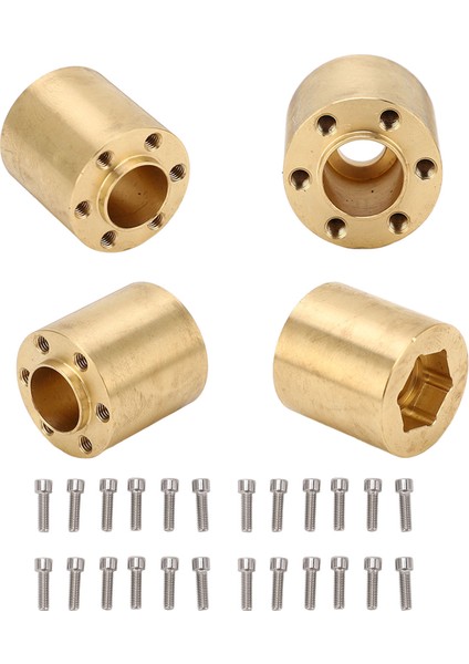 4 Adet Pirinç Tekerlek Hex Hub Adaptörü Rc Araba Paletli Genişletmek Adaptörü Için 1/10 Rc Paletli 1.9 2.2 In Vp Tekerlekler Jantlar 22MM Kalınlığında (Yurt Dışından)