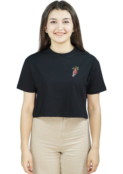 CardiPalm | Siyah Renk | Baskılı Crop | Oversize fiyatları