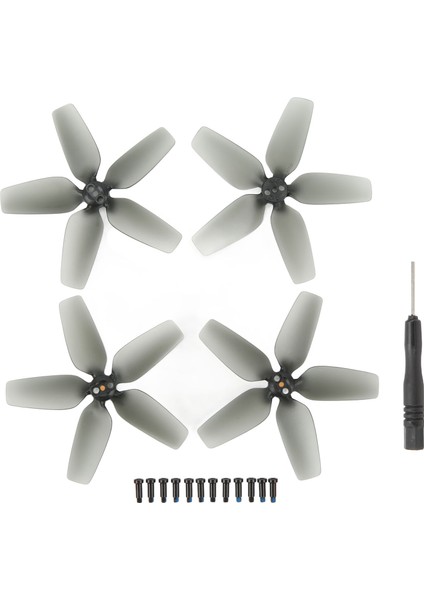 4 Adet Drone Pervaneler Plastik Hafif Yüksek Stabilite Parlak Renk Avata Pervaneler Tornavida Gri (Yurt Dışından)