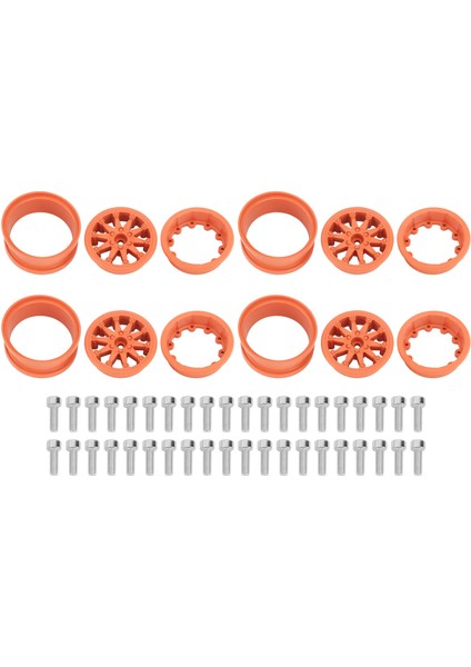 4set 2.2 Inç Jant Naylon Rc Araba Jant Eksenel SCX10 Wraith RR10 1/10 Rc Arabalar Turuncu (Yurt Dışından)