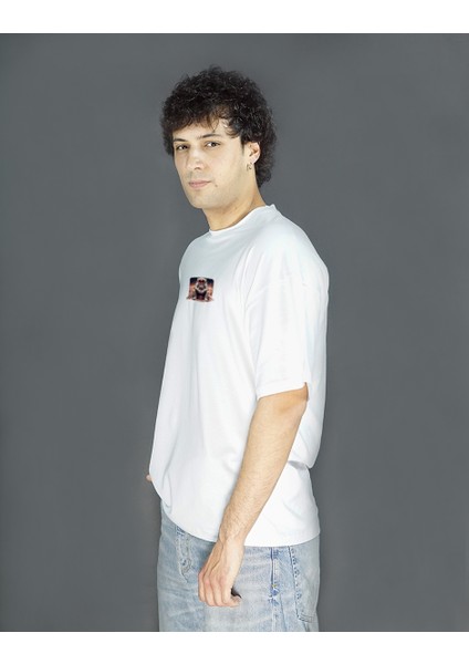 Unit Ares | Beyaz Renk | Baskılı Erkek T-shirt | Oversize modelleri