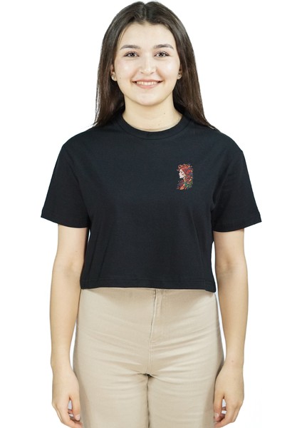 Magnabella | Siyah Renk | Baskılı Crop | Oversize fiyatları