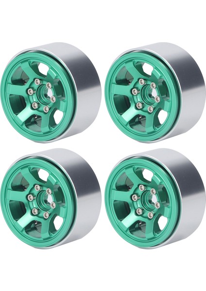 4 Adet Rc Tekerlek Hub Seti Alüminyum Alaşımlı Cnc Rc Tekerlek Jant Hub 1.9 In Lastik Sırtı Yeşil (Yurt Dışından)