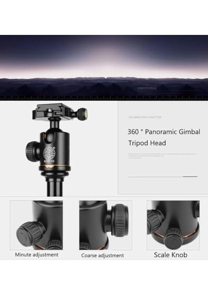 HT-T07 Profesyonel Tripod 200 cm Yatay Kullanım Çok Fonksiyonlu Panoromik Kafa 360 Derece Dönebilir