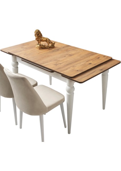 Arda Diş Budak Desen Yanlardan Açılır 120X80 Masa (Açılımış Ölçüsü 180X80)