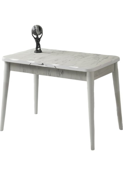 Kelebek Kütük Marmo Desen Highgloss Açılır 120X70 Masa (Açılımış Ölçüsü 150X70)