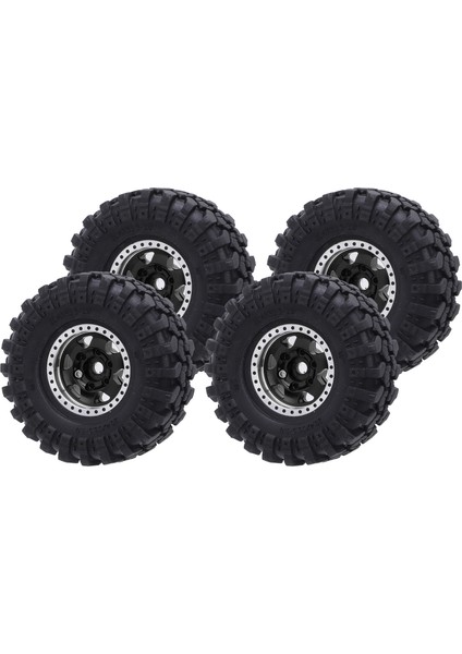 4 Adet 1.0 Oval Tekerlek Göbekleri Alüminyum Alaşımlı Göbek ve Lastik Lastik Seti 1/24 Ölçekli Tırmanma Araba Siyah (Yurt Dışından) modelleri