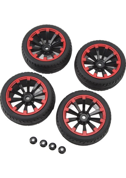 4 Adet 12MM Hex Rc Tekerlekler Lastikler 1/10 Ölçekli Off Road Lastikler F Şekilli Sırt 10 Delik Kırmızı Halka Tekerlek Göbeği Lastikleri (Yurt Dışından) fiyatları
