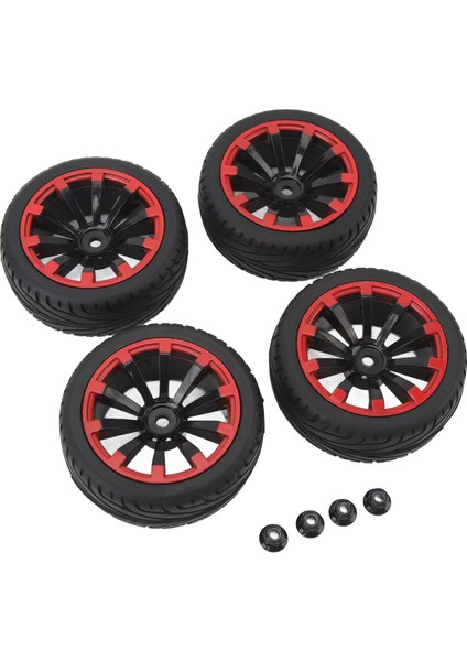 4 Adet 12MM Hex Rc Tekerlekler Lastikler 1/10 Ölçekli Off Road Lastikler F Şekilli Sırt 10 Delik Kırmızı Halka Tekerlek Göbeği Lastikleri (Yurt Dışından) modelleri
