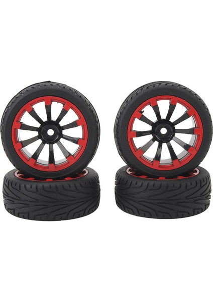4 Adet 12MM Hex Rc Tekerlekler Lastikler 1/10 Ölçekli Off Road Lastikler F Şekilli Sırt 10 Delik Kırmızı Halka Tekerlek Göbeği Lastikleri (Yurt Dışından) fırsatları