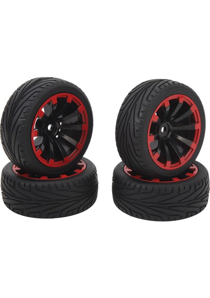 4 Adet 12MM Hex Rc Tekerlekler Lastikler 1/10 Ölçekli Off Road Lastikler F Şekilli Sırt 10 Delik Kırmızı Halka Tekerlek Göbeği Lastikleri (Yurt Dışından) indirimleri