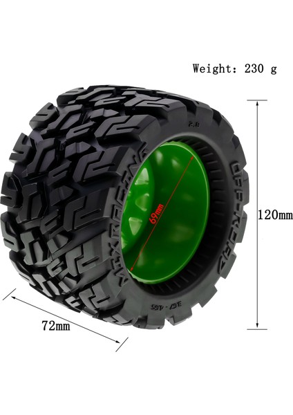 Uzaktan Kumanda Paletli Lastik Araba Turuncu Lastikler 120*72 * 69MM Için 4 Adet Yedek Kyosho Hpı Trax Canavar Mk2 Tamiya Eksenel 1/10 Uzaktan Kumanda Araba Tekerlekleri (Yurt Dışından) fırsatları