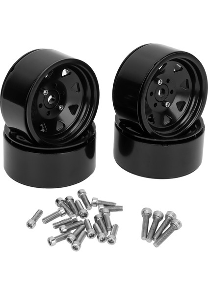 4 Adet 1.9 In Rc Jantlar Evrensel Fit Güçlü Destek 8 Konuşmacı Jant Seti Eksenel SCX10 SCX10 Iı SCX10 Iıı Siyah (Yurt Dışından)