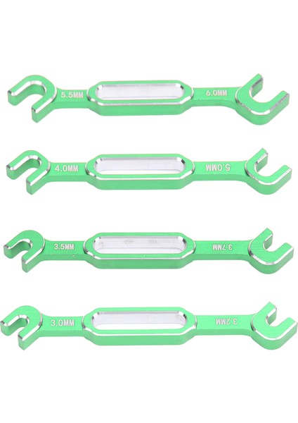 4 Adet Rc Gerdirme Anahtarı 3.0 3.2 3.5 3.7 4.0 5.0 5.5 6.0 mm Alüminyum Alaşımlı Gerdirme Somunu Küresel Mafsal Sökücü Yeşil (Yurt Dışından)