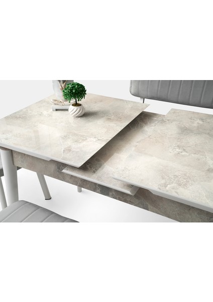 Kelebek Tekno Rambla Desen Highgloss Açılır 120X70 Masa (Açılımış Ölçüsü 150X70)