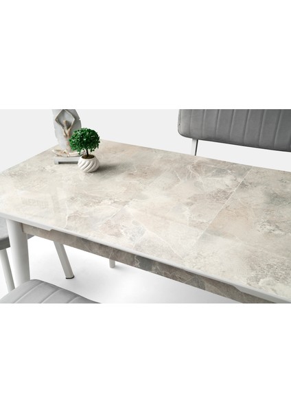 Kelebek Tekno Rambla Desen Highgloss Açılır 120X70 Masa (Açılımış Ölçüsü 150X70)