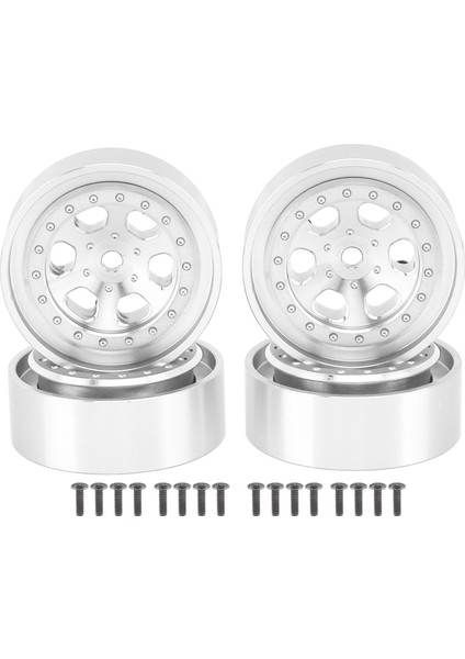 4 Adet 1.3 Inç Jantlar Jant Alüminyum Alaşım 6 Delik Jant Hub Traxxas TRX4M 1/18 Rc Paletli Gümüş (Yurt Dışından)
