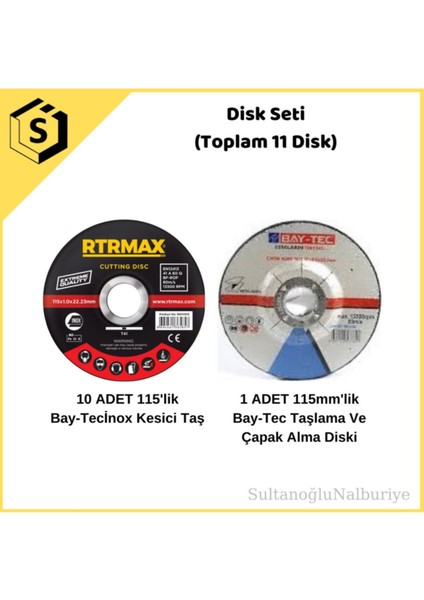 Taşlama Seti 10ADET Inox Metal 1AD Çapak Alma Taşı