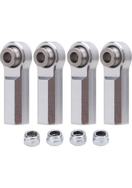 4 Adet Metal Küresel Mafsal Alaşım 1/10 Model Araba Için 7.0 mm Çap M4 Iplik Rc Araba Küresel Mafsal 4 Düz Gümüş (Yurt Dışından)